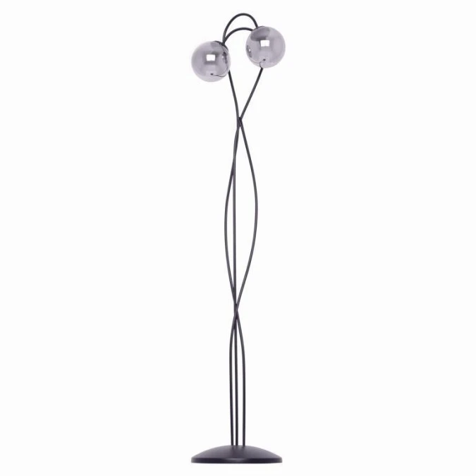 Lampa podłogowa na E14 grafitowa z dwoma kloszami RUBI K‑5119 Kaja Lighting