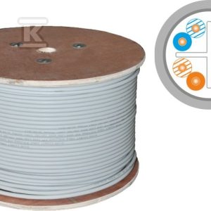 Kabel F/UTP kat.6, sieciowy, skrętka, PVC, Eca 4PR, 1Gb/s (10Gb/s do 55m), gwarancja 10 lat, szary, 305m – Q-LANTEC KIF6PVC305Q