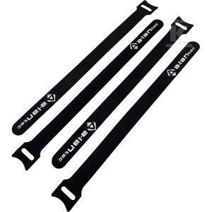 Opaska rzepowa do kabli z oczkiem, długość 300mm, szer.20 mm, czarny (opak. 10 szt.) ALANTEC NI062-BK