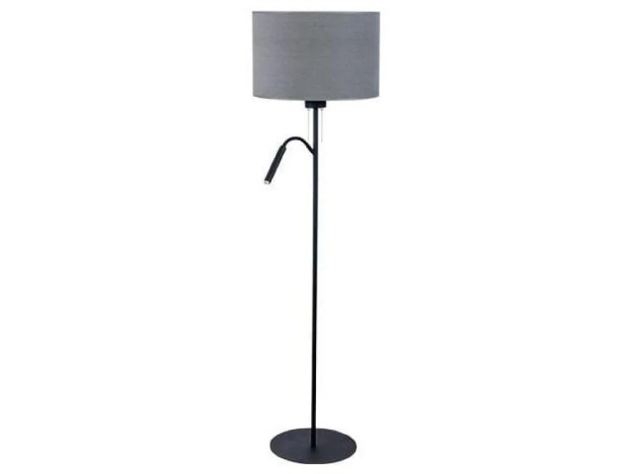 LAMPA PODŁOGOWA HOTEL PLUS SZARO‑CZARNA Z WYSIEGNIKIEM DO CZYTANIA 9072 Nowodvorski