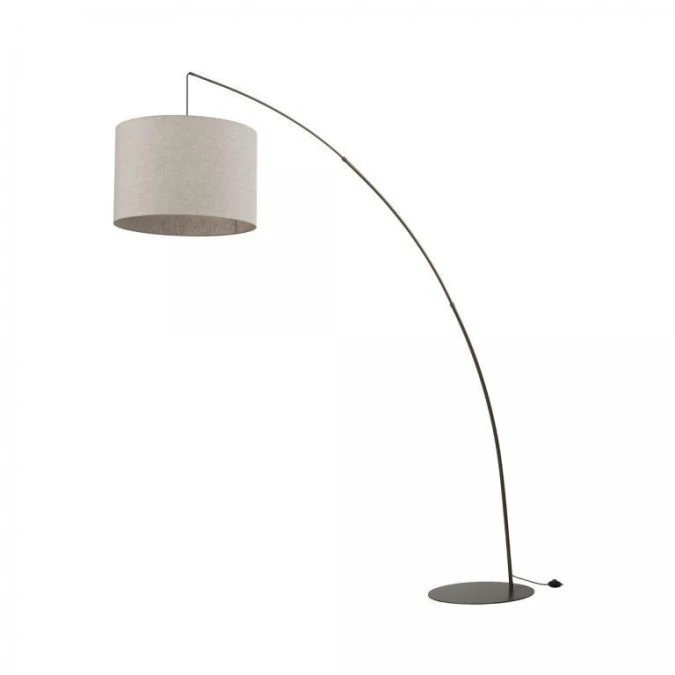 Lampa podłogowa MOBY BROWN z lnianym wiszącym kloszem, gwint E27 TK Lighting