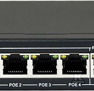 Niezarządzalny przełącznik (switch) 6xRJ45 – 4 porty RJ45 PoE+ 100Mb/s + 2 porty RJ45 Uplink 100Mb/s (budżet mocy 60W) AVIZIO AV-SU4MP2M