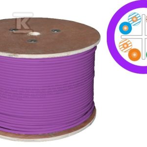 Kabel U/UTP kat.6, teleinformatyczny, LSOH, B2ca „FireHardy” 4x2x23 AWG, 1Gb/s (10Gb/s do 55m), 450 MHz, gwarancja 25 lat, certyfikat INTERTEK ETL, fioletowy, 500m – ALANTEC KIU6LSOH500PB Kabel U/UTP kat.6, teleinformatyczny, LSOH, B2ca „FireHardy” 4x2x23 AWG, 1Gb/s (10Gb/s do 55m), 450 MHz, gwarancja 25 lat, certyfikat INTERTEK ETL, fioletowy, 500m – ALANTEC KIU6LSOH500PB