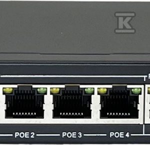 Niezarządzalny przełącznik (switch) 6xRJ45 – 4 porty RJ45 PoE+ 1Gb/s + 2 porty RJ45 Uplink 1Gb/s (budżet mocy 60W) AVIZIO AV-SU4GP2G