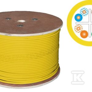 Kabel U/UTP kat.6, teleinformatyczny, LSOH, B2ca „FireHardy” 4x2x23 AWG, 1Gb/s (10Gb/s do 55m), 450 MHz, gwarancja 25 lat, certyfikat INTERTEK ETL, żółty, 500m – ALANTEC KIU6LSOH500YB Kabel U/UTP kat.6, teleinformatyczny, LSOH, B2ca „FireHardy” 4x2x23 AWG, 1Gb/s (10Gb/s do 55m), 450 MHz, gwarancja 25 lat, certyfikat INTERTEK ETL, żółty, 500m – ALANTEC KIU6LSOH500YB