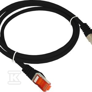 Patchcord F/UTP kat.6 PVC 0.25m czarny ALANTEC KKS6CZA0.25