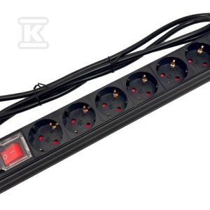 Listwa zasilająca 19″ 230V – 8 gniazd (typu F – CEE 7/3 schuko), z wyłącznikiem LED, z zabezpieczeniem przeciwprzeciążeniowym, kabel 1,8m CEE 7/7 ALANTEC PZ022 Listwa zasilająca 19″ 230V – 8 gniazd (typu F – CEE 7/3 schuko), z wyłącznikiem LED, z zabezpieczeniem przeciwprzeciążeniowym, kabel 1,8m CEE 7/7 ALANTEC PZ022