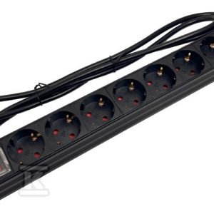 Listwa zasilająca 19″ 230V – 9 gniazd (typu F – CEE 7/3 schuko), z wyłącznikiem LED, kabel 1,8m CEE 7/7 ALANTEC PZ023 Listwa zasilająca 19″ 230V – 9 gniazd (typu F – CEE 7/3 schuko), z wyłącznikiem LED, kabel 1,8m CEE 7/7 ALANTEC PZ023