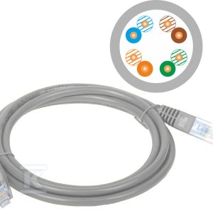 Patch-cord U/UTP kat.5e PVC 1.0m szary ALANTEC KKU5SZA1