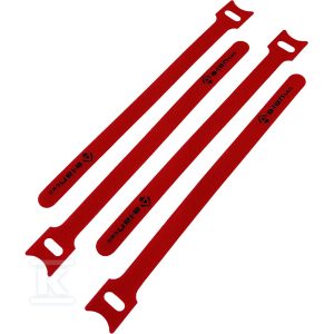 Opaska rzepowa do kabli z oczkiem, długość 200mm, szer.12 mm, czerwony (opak. 10 szt.) ALANTEC NI046-RD