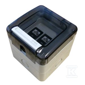 Gniazdo hermetyczne, szczelne 2 x RJ45 IP66 natynkowe (niewyposażone) ALANTEC OS002IP Gniazdo hermetyczne, szczelne 2 x RJ45 IP66 natynkowe (niewyposażone) ALANTEC OS002IP