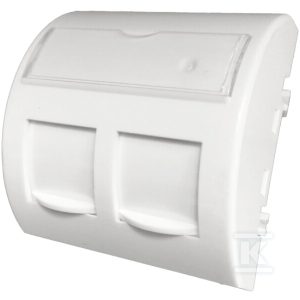Adapter 45×45 2xRJ45 z klapkami przeciwkurzowymi (wypukły zaokrąglony) ALANTEC OS100 Adapter 45×45 2xRJ45 z klapkami przeciwkurzowymi (wypukły zaokrąglony) ALANTEC OS100