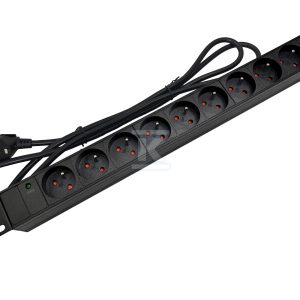 Listwa zasilająca 19″ 230V – 9 gniazd (typu E – CEE 7/5), z diodą LED, kabel 1,8m CEE 7/7 ALANTEC PZ09 Listwa zasilająca 19″ 230V – 9 gniazd (typu E – CEE 7/5), z diodą LED, kabel 1,8m CEE 7/7 ALANTEC PZ09