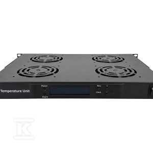 Panel wentylacyjny 19″ 1U, 4 wentylatory, cyfrowy, kolor czarny ALANTEC SA-F-1U-4-T2-C