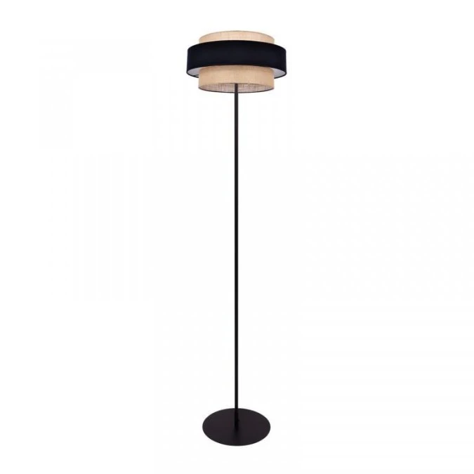 Lampa podłogowa na E27 czarna z podwójnym abażurem GATO K‑5235 Kaja Lighting