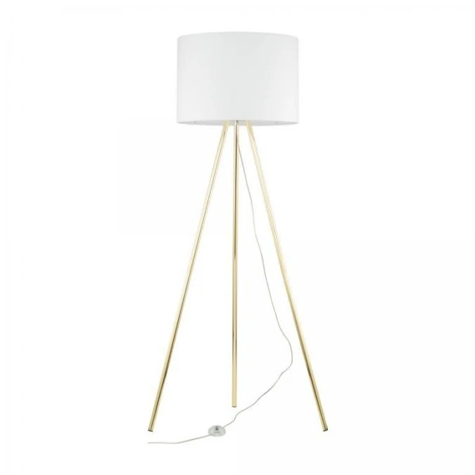 Lampa podłogowa ze złotymi nóżkami i białym abażurem UMBERTO na gwint E27 6637 TK Lighting
