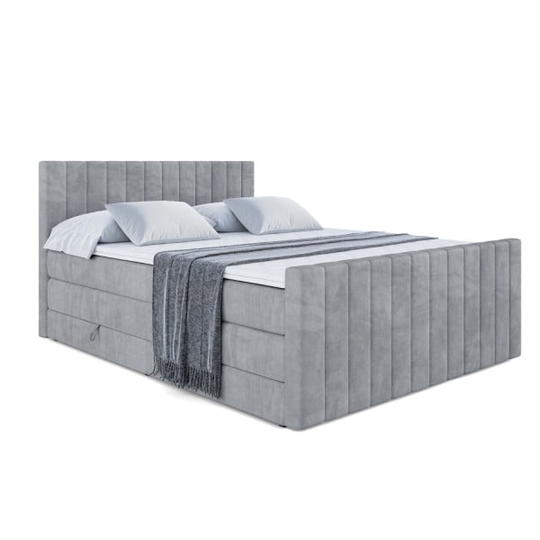 Łóżko kontynentalne z pojemnikiem i materacem H3|H4 EDITA-Z KING 200x200cm 211206