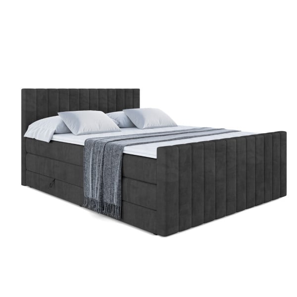 Łóżko kontynentalne z pojemnikiem i materacem H3|H4 EDITA-Z KING 200x200cm 211200