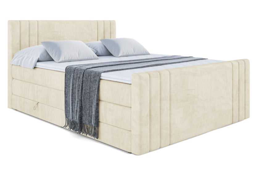 Łóżko kontynentalne z pojemnikiem i materacem H3|H4 IDRIKO-Z KING 200x200cm 237648