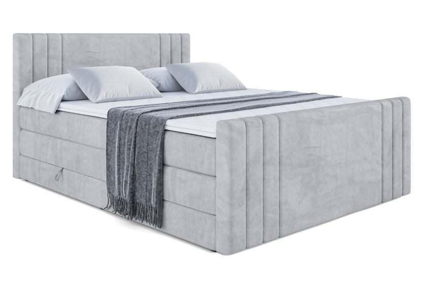 Łóżko kontynentalne z pojemnikiem i materacem H3|H4 IDRIKO-Z KING 200x200cm 237571