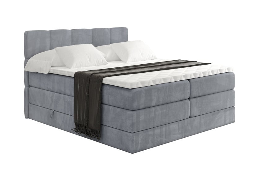 Łóżko kontynentalne z pojemnikiem i materacem H3|H4 LIRO KING 140x200 cm 525239