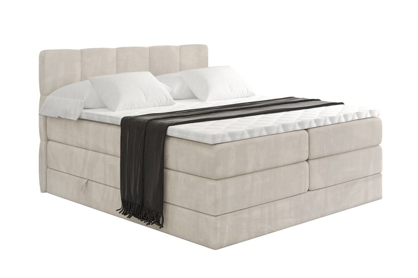Łóżko kontynentalne z pojemnikiem i materacem H3|H4 LIRO KING 180x200 cm 525235