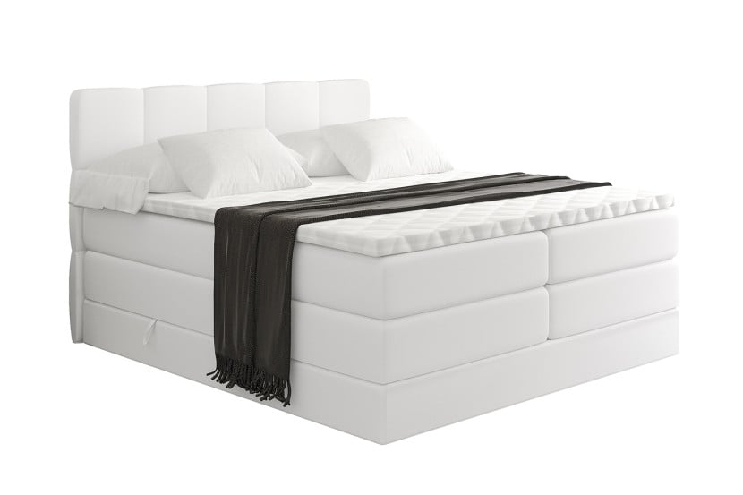 Łóżko kontynentalne z pojemnikiem i materacem H3|H4 LIRO KING 200x200 cm 525201
