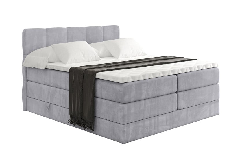 Łóżko kontynentalne z pojemnikiem i materacem H3|H4 LIRO KING 200x200 cm 525209