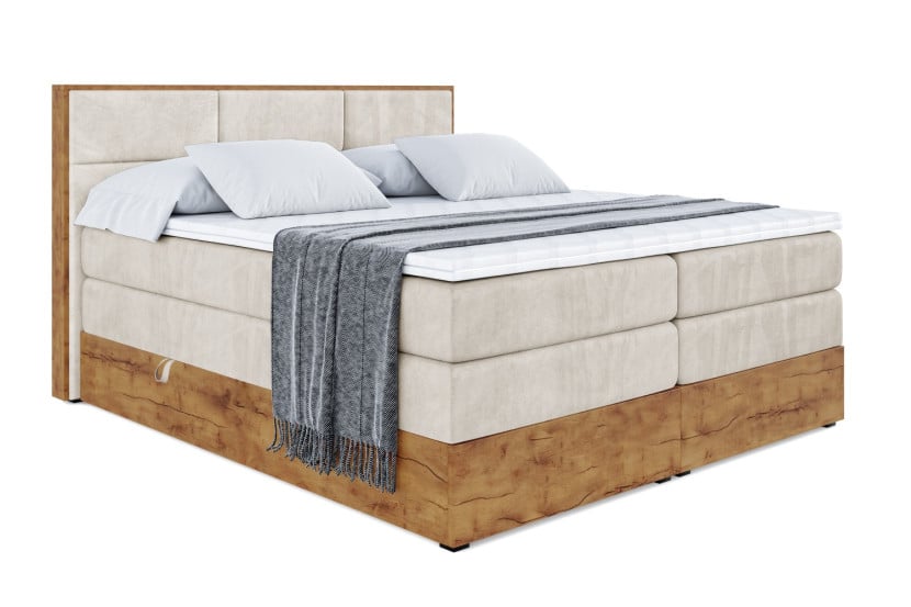 Łóżko kontynentalne z pojemnikiem i materacem H3|H4 LOLLI1 KING 180x200 cm 664461
