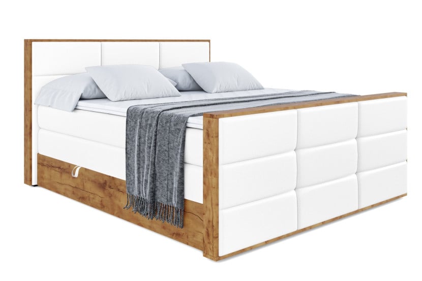 Łóżko kontynentalne z pojemnikiem i materacem H3|H4 LOLLI1-Z KING 120x200cm 654577