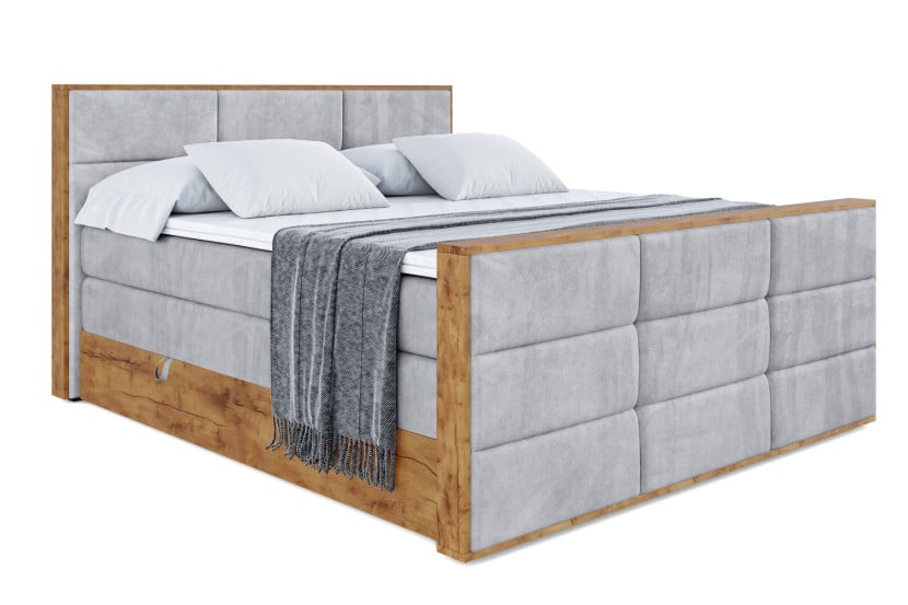 Łóżko kontynentalne z pojemnikiem i materacem H3|H4 LOLLI1-Z KING 140x200cm 654701