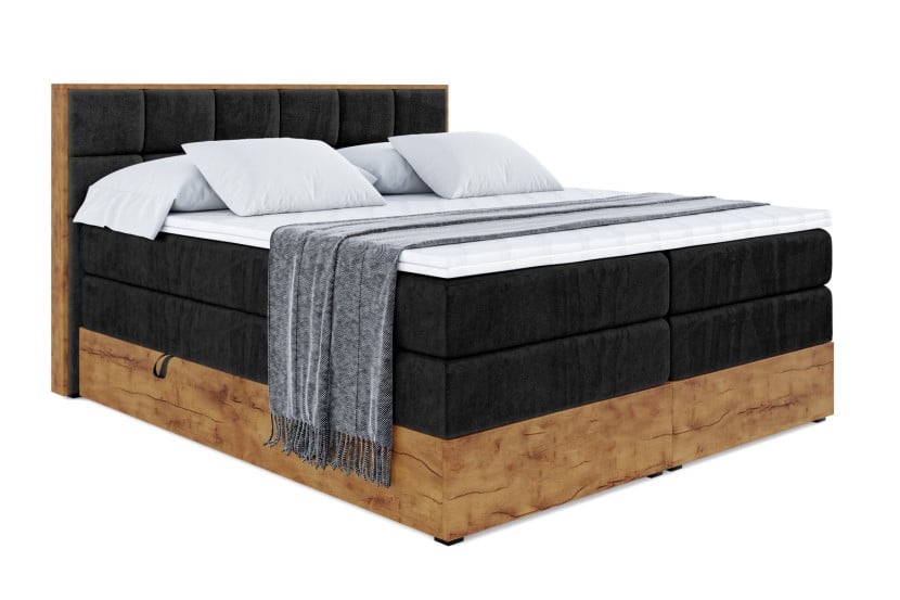 Łóżko kontynentalne z pojemnikiem i materacem H3|H4 LOLLI2 KING 140x200 cm 666069