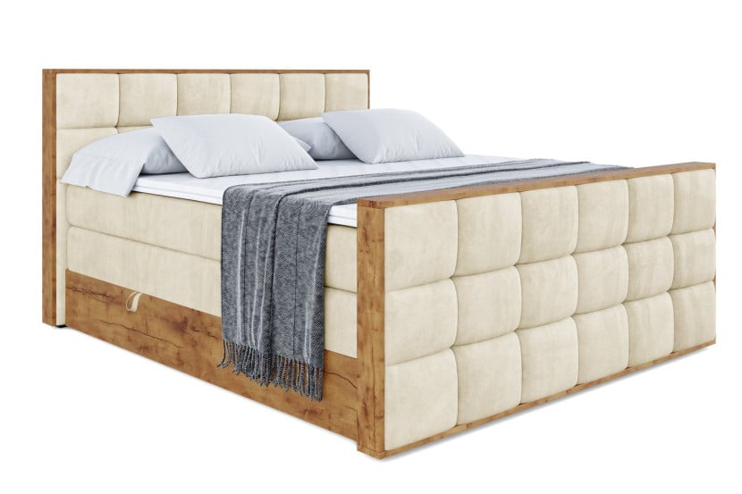 Łóżko kontynentalne z pojemnikiem i materacem H3|H4 LOLLI2-Z KING 120x200cm 654931