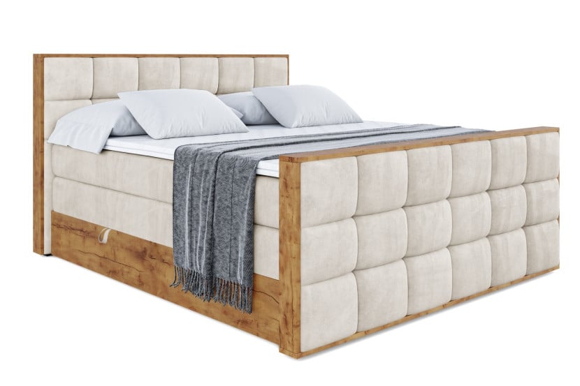 Łóżko kontynentalne z pojemnikiem i materacem H3|H4 LOLLI2-Z KING 140x200cm 654708