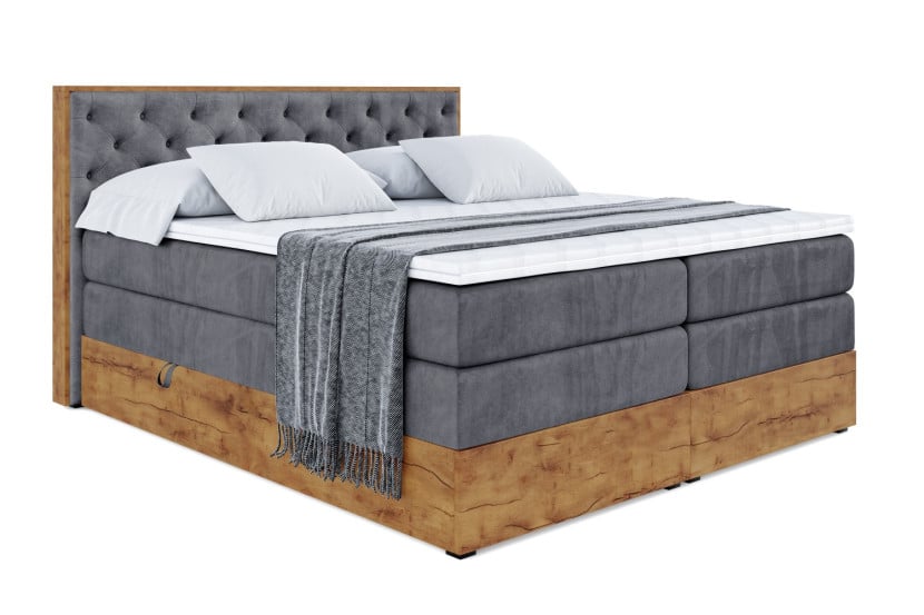 Łóżko kontynentalne z pojemnikiem i materacem H3|H4 LOLLI3 KING 120x200 cm 664163