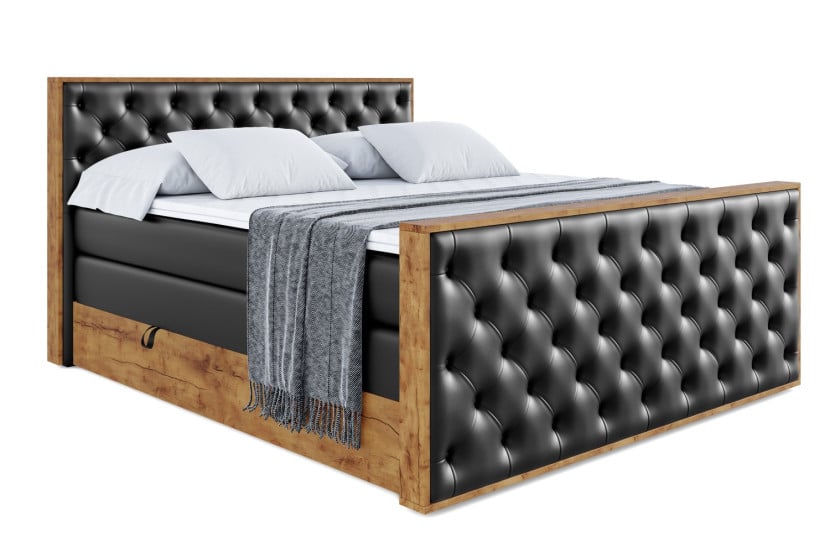 Łóżko kontynentalne z pojemnikiem i materacem H3|H4 LOLLI3-Z KING 200x200cm 654573