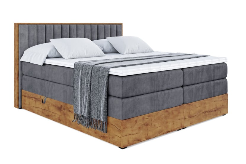 Łóżko kontynentalne z pojemnikiem i materacem H3|H4 LOLLI4 KING 180x200 cm 666085