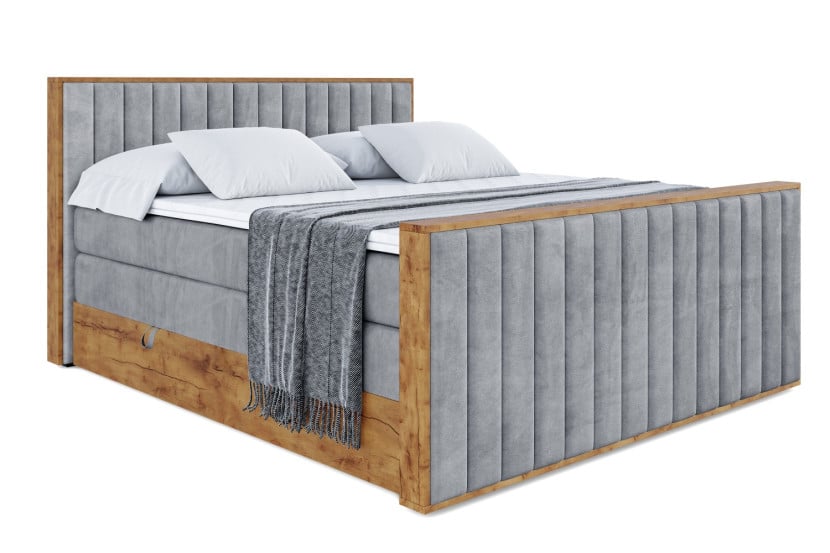 Łóżko kontynentalne z pojemnikiem i materacem H3|H4 LOLLI4-Z KING 120x200cm 654636