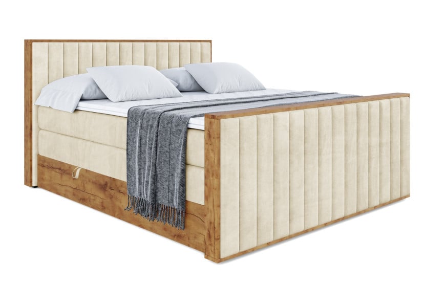 Łóżko kontynentalne z pojemnikiem i materacem H3|H4 LOLLI4-Z KING 200x200cm 654822