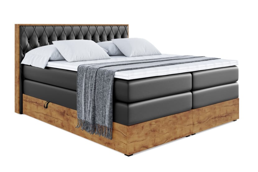 Łóżko kontynentalne z pojemnikiem i materacem H3|H4 LOLLI5 KING 160x200 cm 664551