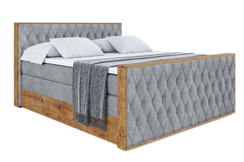 Łóżko kontynentalne z pojemnikiem i materacem H3|H4 LOLLI5-Z KING 180x200cm 654743
