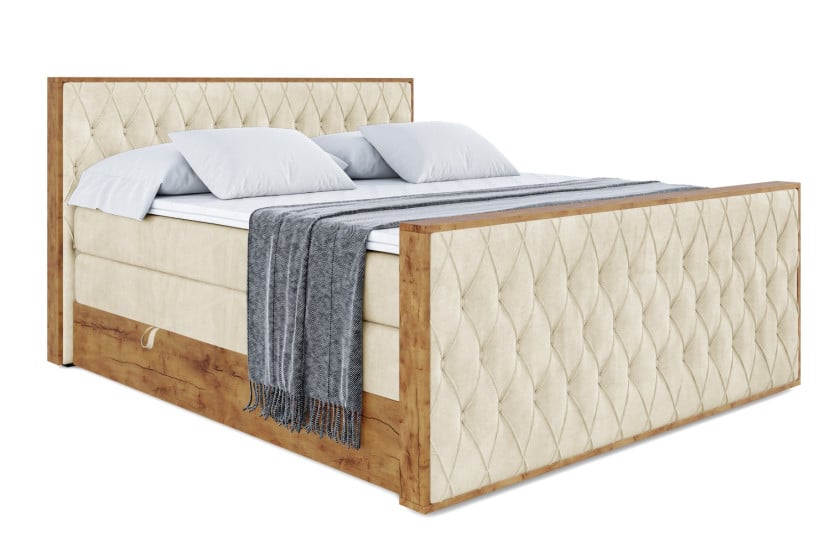Łóżko kontynentalne z pojemnikiem i materacem H3|H4 LOLLI5-Z KING 180x200cm 655112