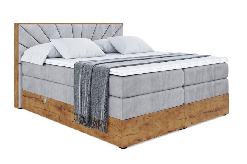 Łóżko kontynentalne z pojemnikiem i materacem H3|H4 LOLLI6 KING 180x200 cm 665396
