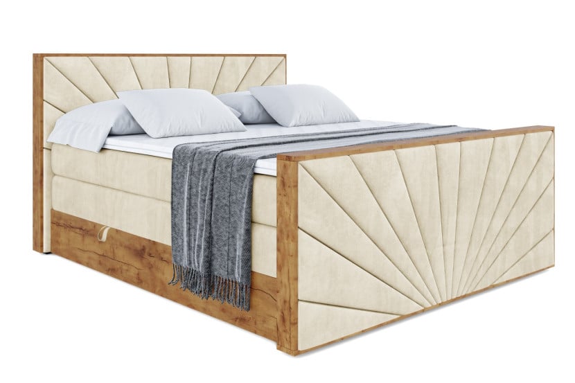 Łóżko kontynentalne z pojemnikiem i materacem H3|H4 LOLLI6-Z KING 180x200cm 654643