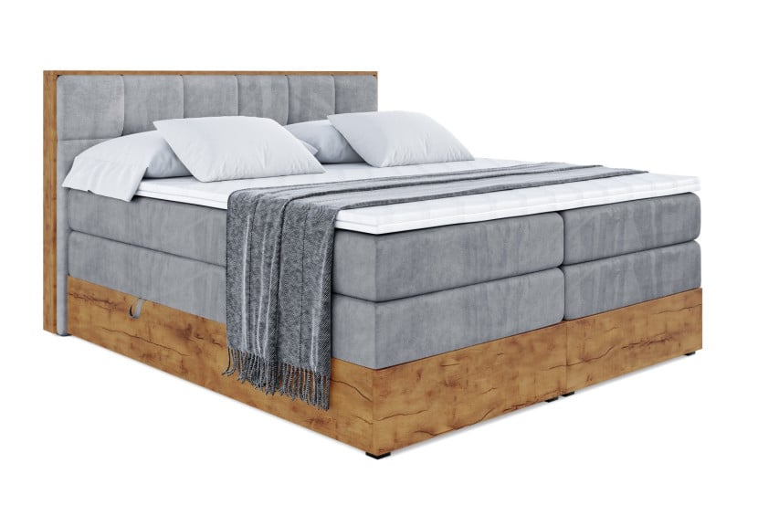 Łóżko kontynentalne z pojemnikiem i materacem H3|H4 LOLLI7 KING 120x200 cm 664361