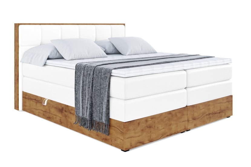 Łóżko kontynentalne z pojemnikiem i materacem H3|H4 LOLLI7 KING 140x200 cm 664369