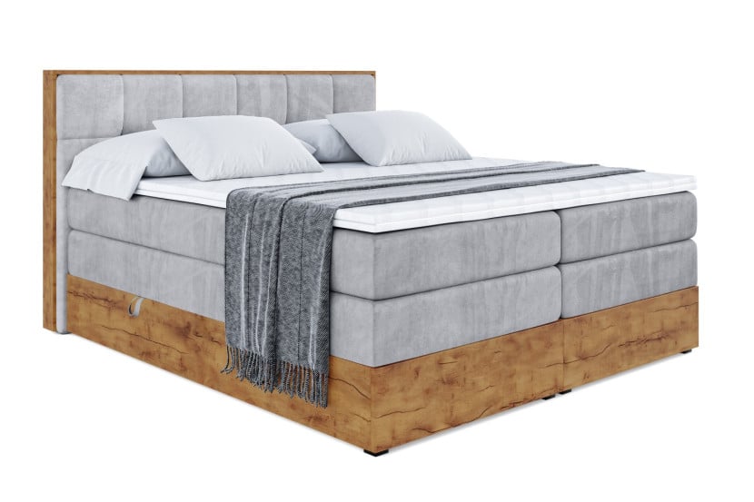 Łóżko kontynentalne z pojemnikiem i materacem H3|H4 LOLLI7 KING 180x200 cm 664560