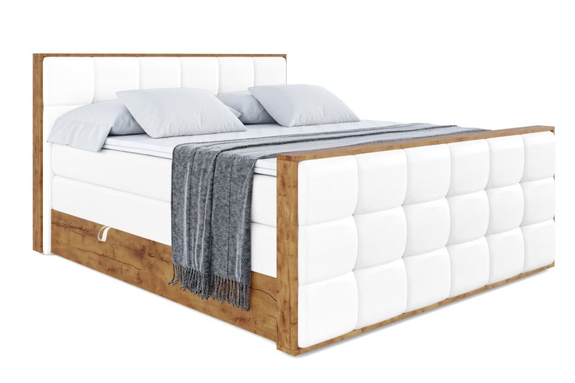 Łóżko kontynentalne z pojemnikiem i materacem H3|H4 LOLLI7-Z KING 140x200cm 654779