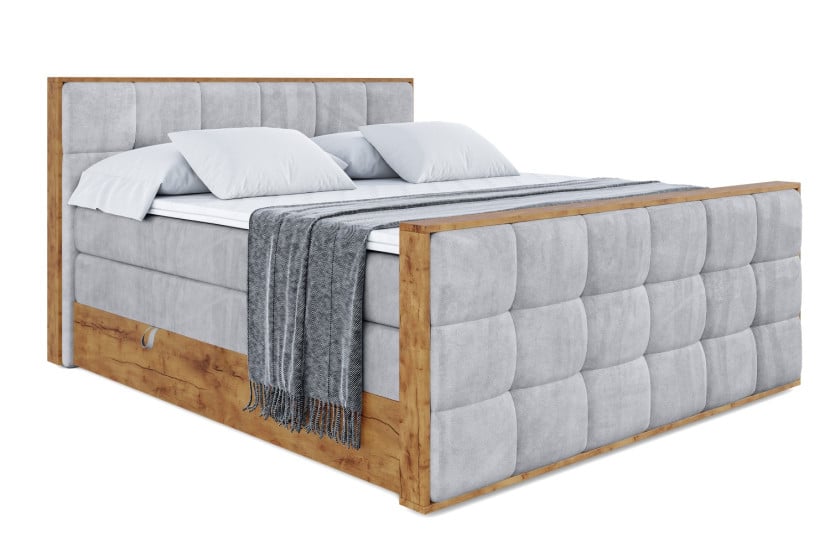 Łóżko kontynentalne z pojemnikiem i materacem H3|H4 LOLLI7-Z KING 160x200cm 654591