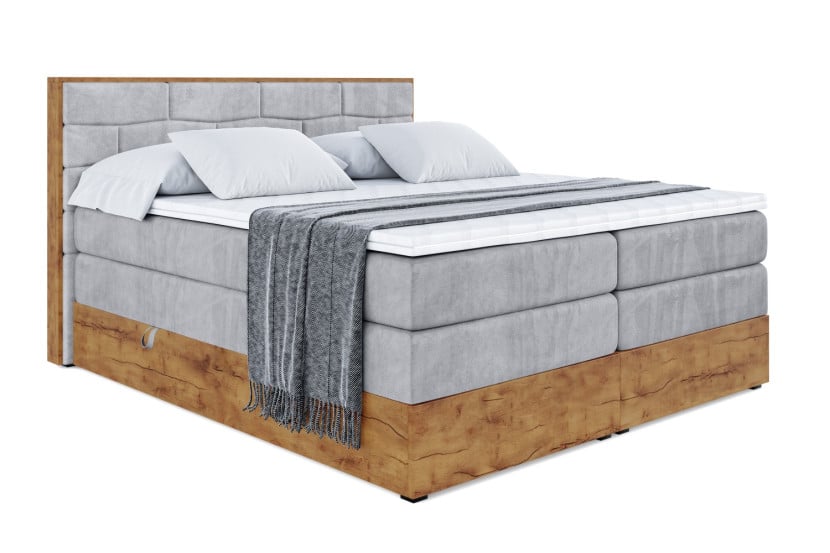 Łóżko kontynentalne z pojemnikiem i materacem H3|H4 LOLLI8 KING 120x200 cm 665996